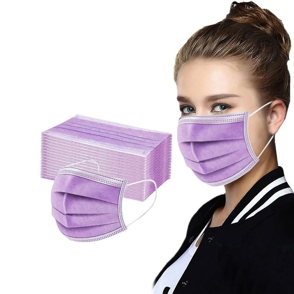 Disposable Surgical Mask - 50PCS Women Man Solid Mask Disposable