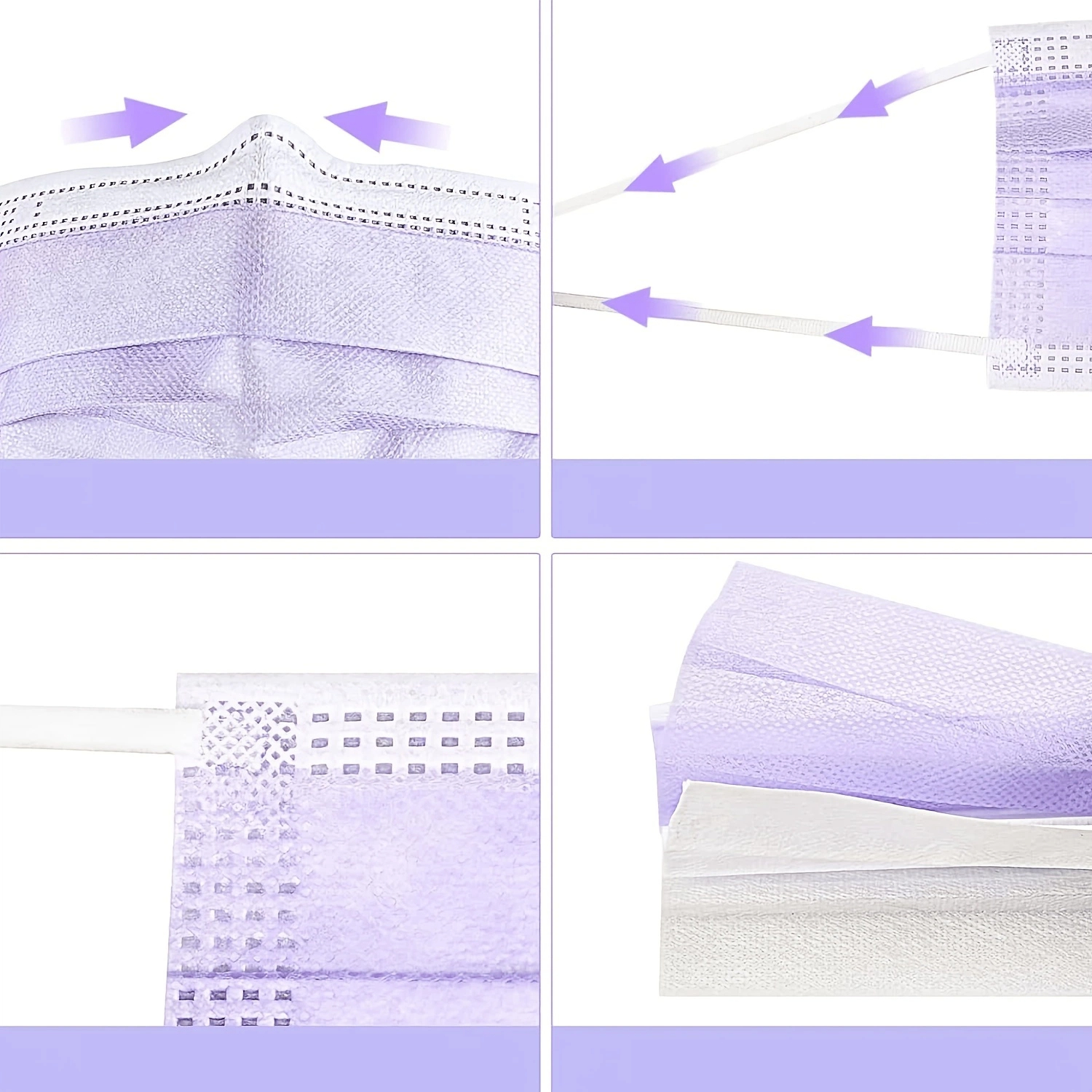 100Pcs Thick Purple Disposable - Disposable Surgical Mask avis et prix
