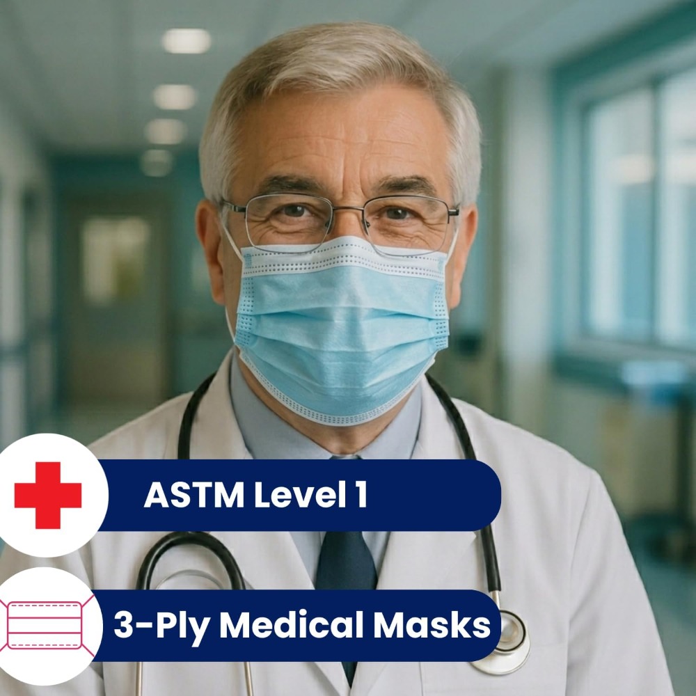 Blue Face Mask, Disposable, 3  - Disposable Mask Blue avis et prix