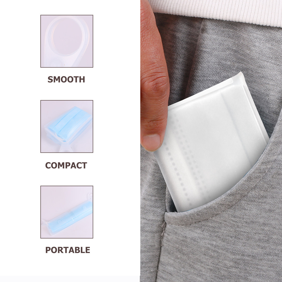 2Pcs Food Grade Silicone Mask  - Face Mask Storage Box avis et prix