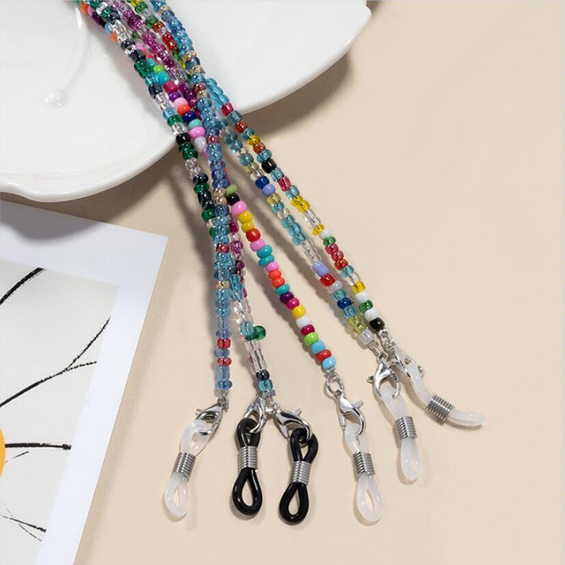 Colorful Rice Bead Glasses Cha - Mask Chain Holder avis et prix