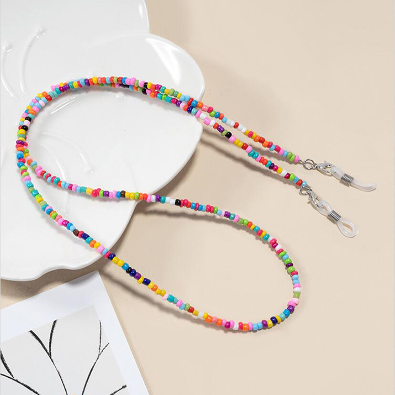 Colorful Rice Bead Glasses Cha - Mask Chain Holder avis et prix