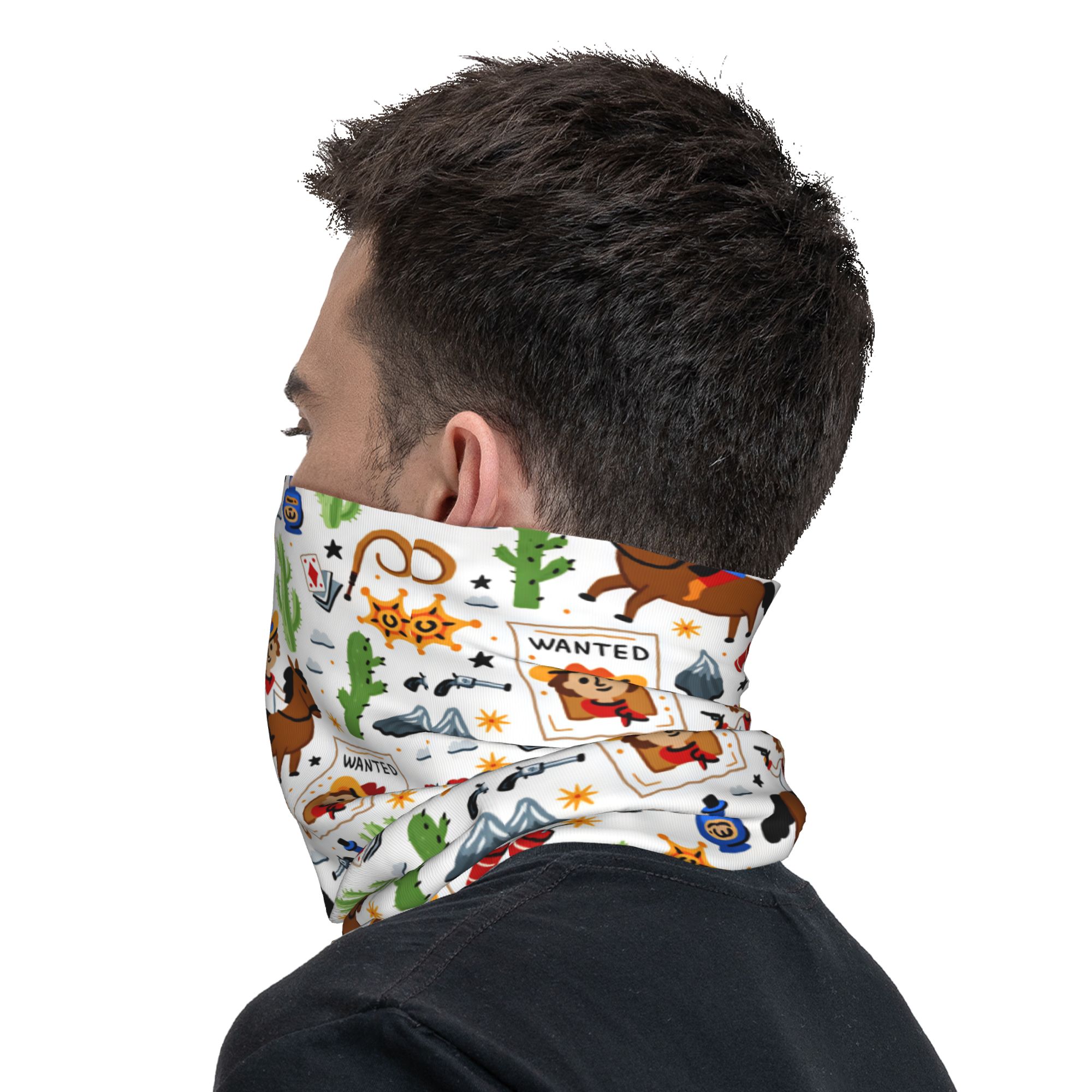Cartoon Kids Western Cowboy Ba - Kids Face Mask avis et prix