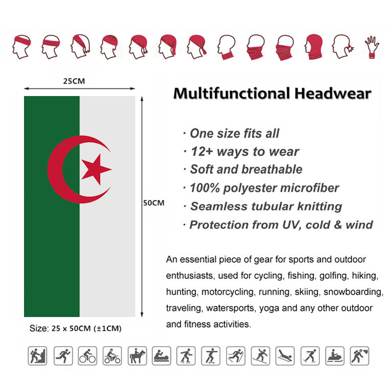 Algeria Flag Printed Bandana H - Neck Gaiter Face Cover avis et prix