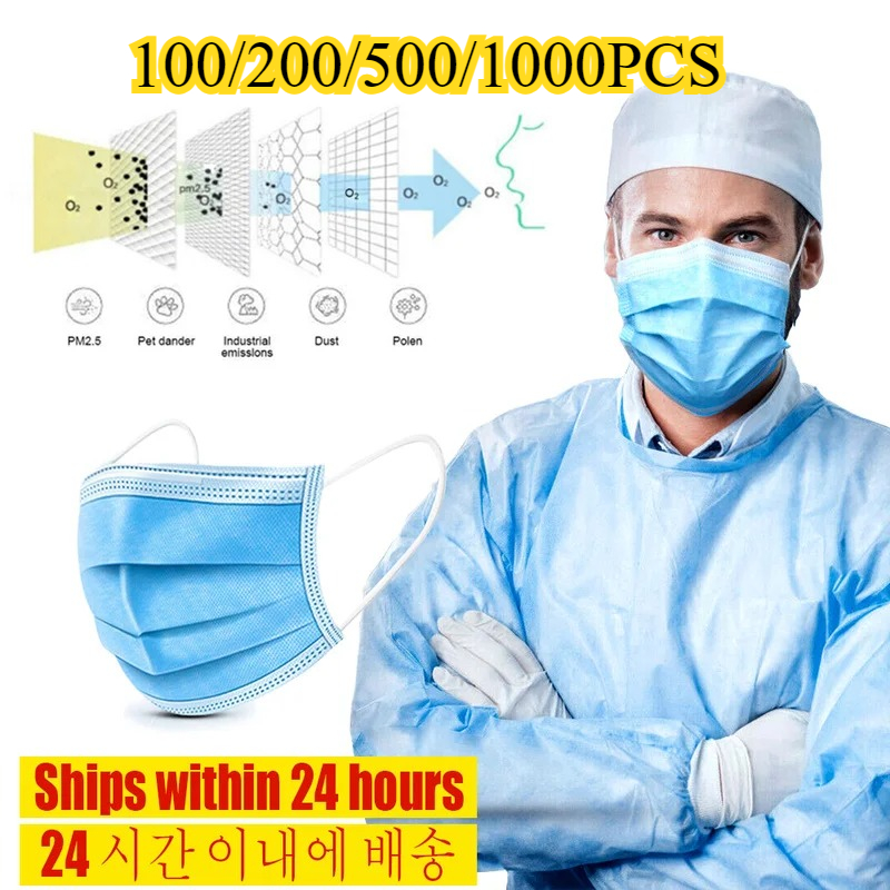 3-Layer Disposable Face Mask-A - Disposable Mask Blue avis et prix