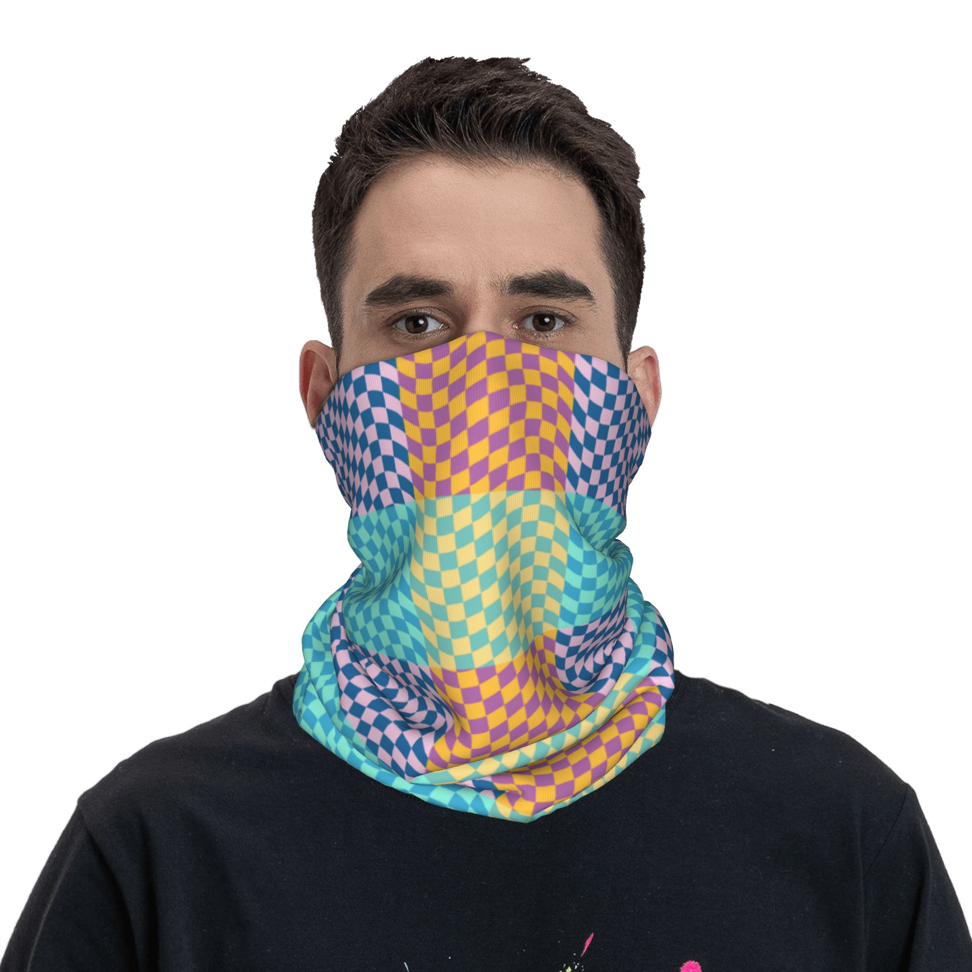 Custom Colored Checkered Banda - Neck Gaiter Face Cover avis et prix